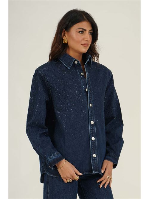 Camicia Anser in denim con crystalli Twenty Fourhaitch | CAMICIA ANSERBLUE